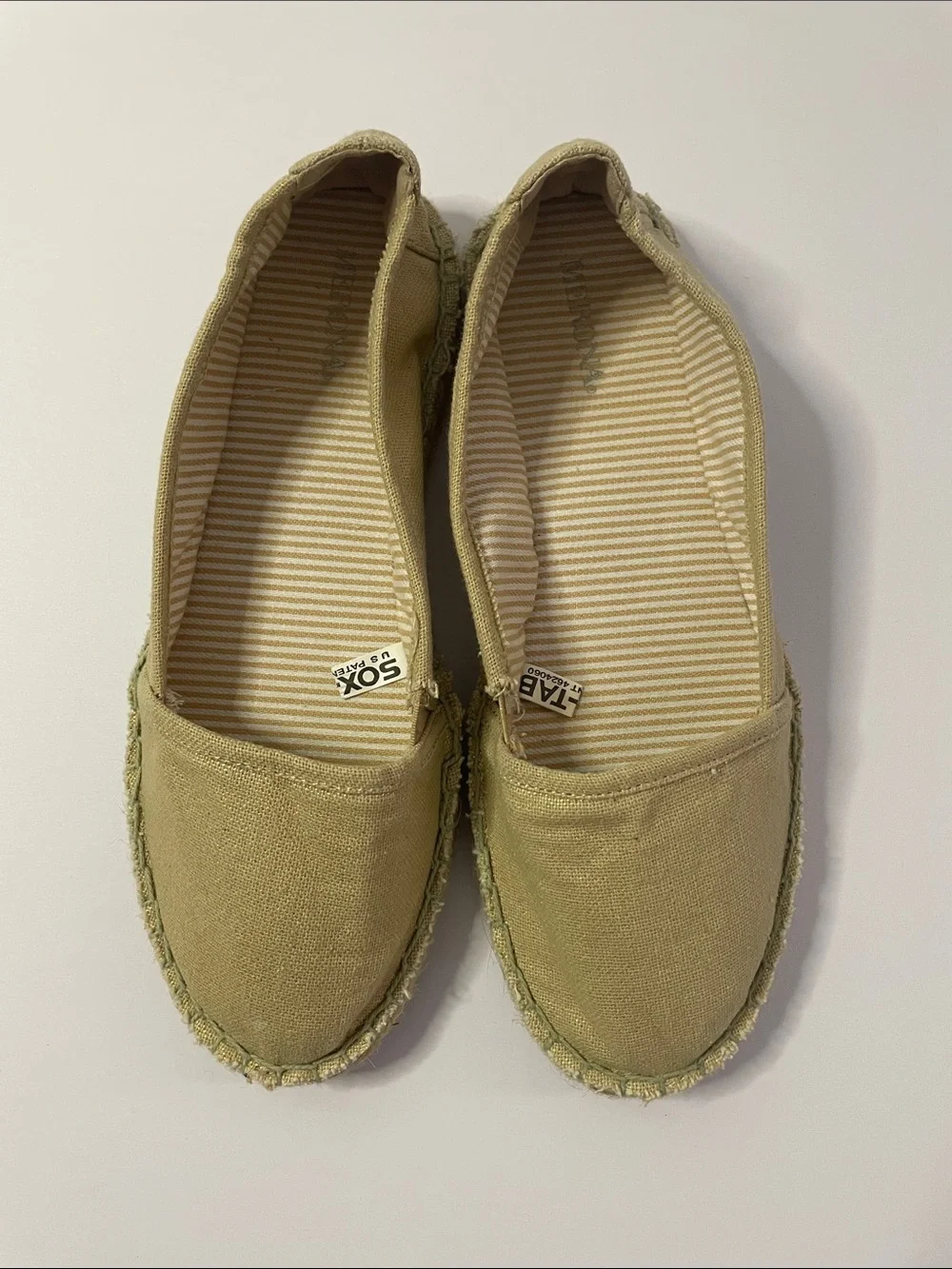 Espadrille Flats Beige Gold Merona Women’s 8